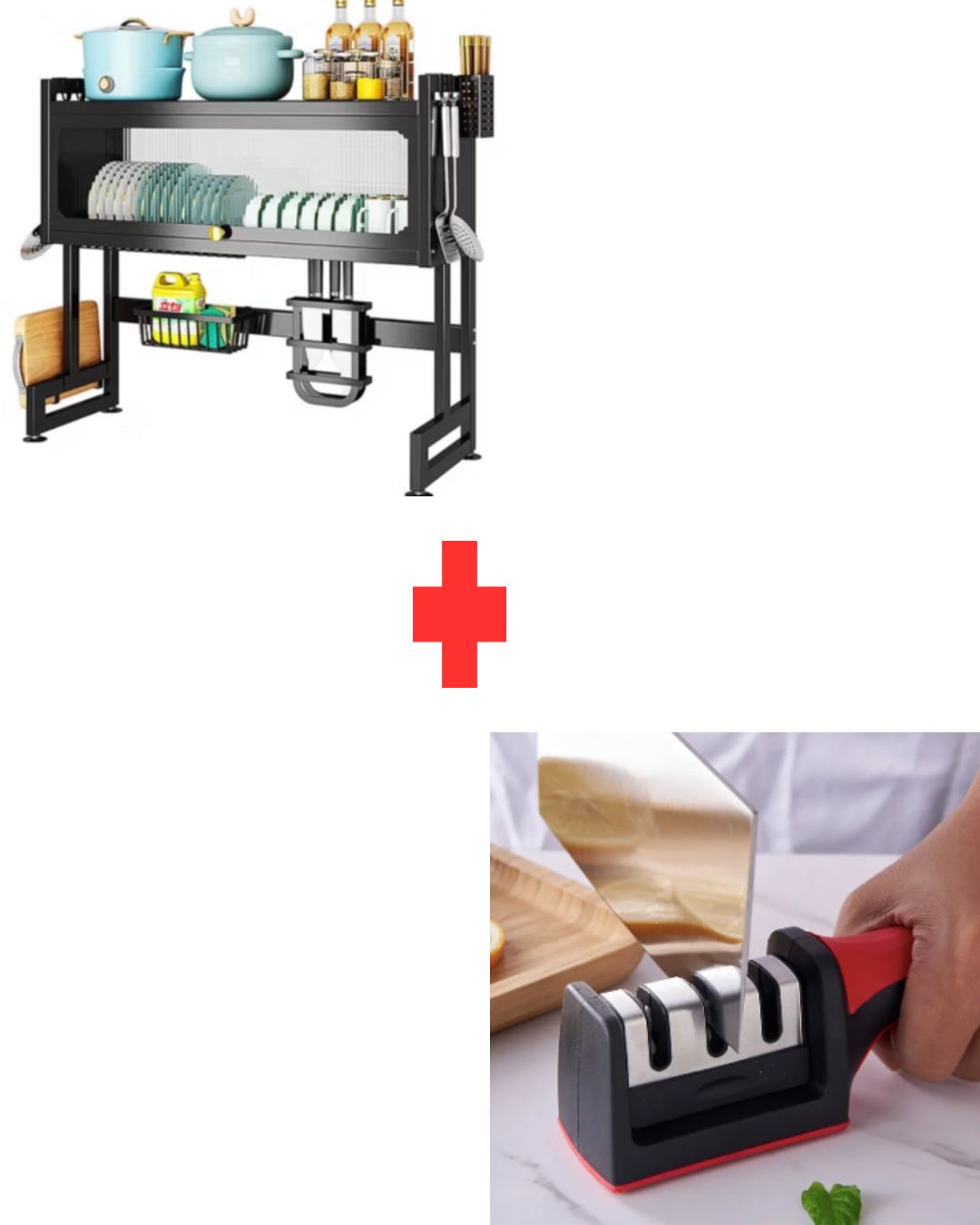Platero escurridor con cajón + afilado